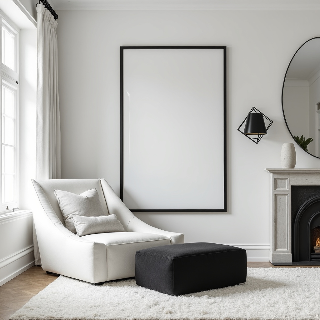 White And Black Living Room Ideas 5
