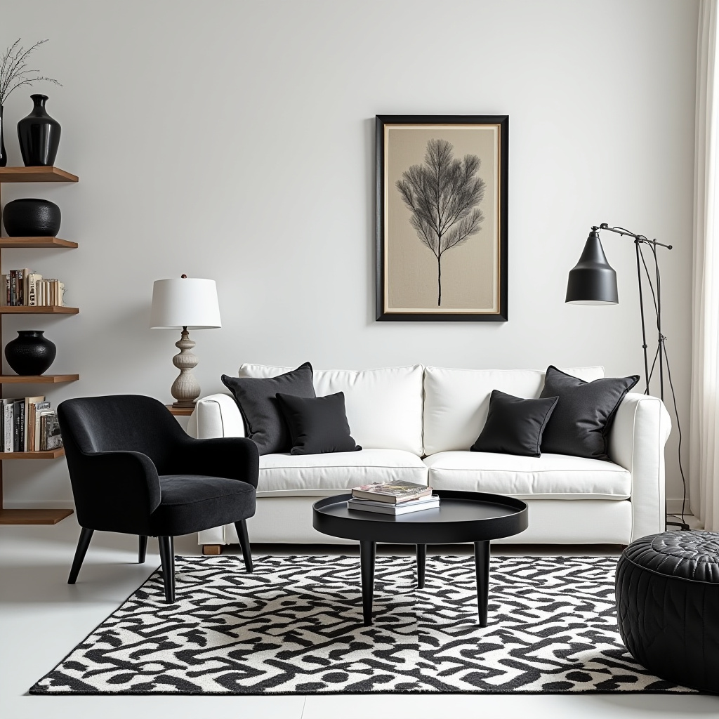 White And Black Living Room Ideas 7