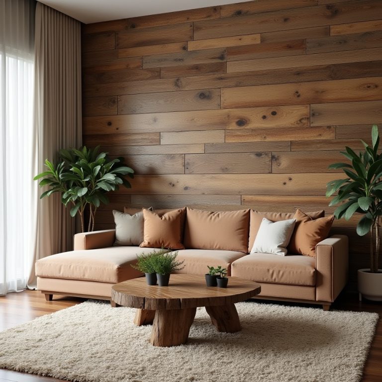 Wood Accent Wall Living Room 1