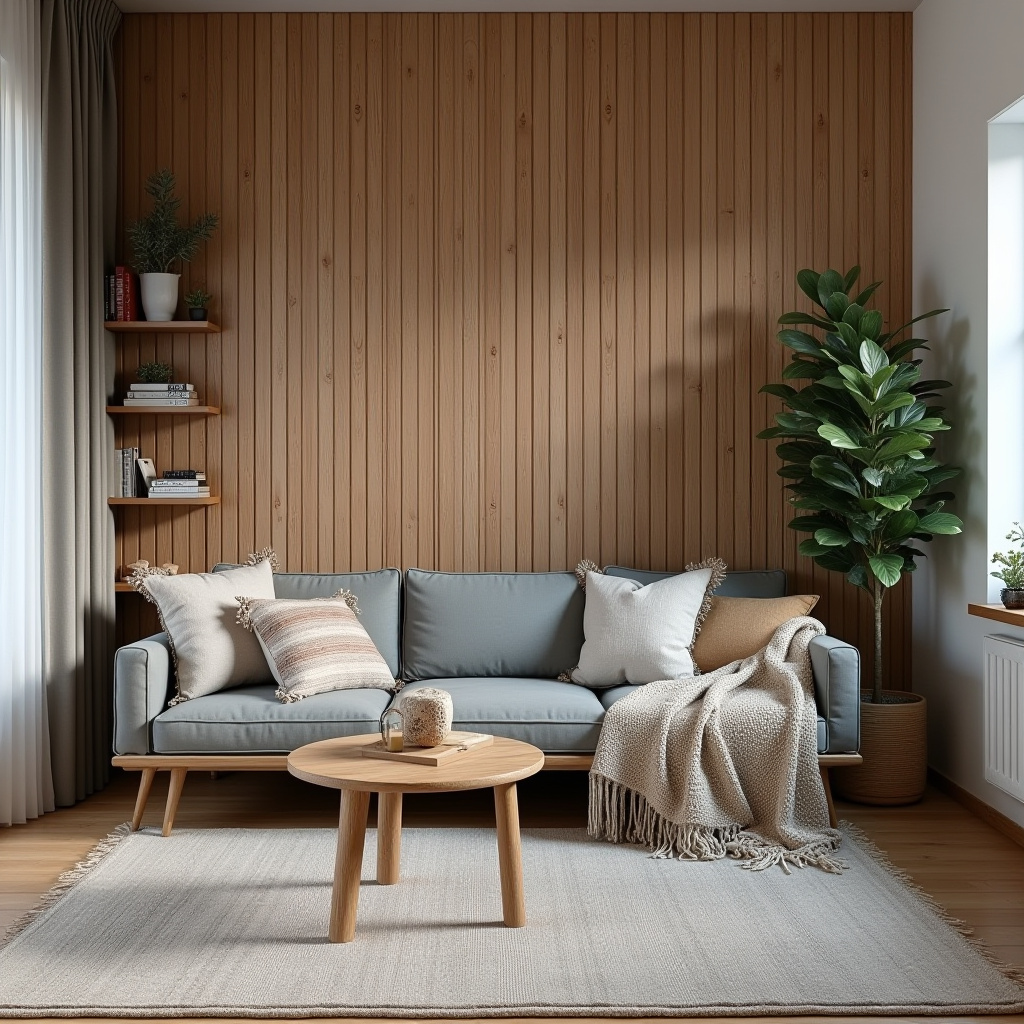 Wood Accent Wall Living Room 22