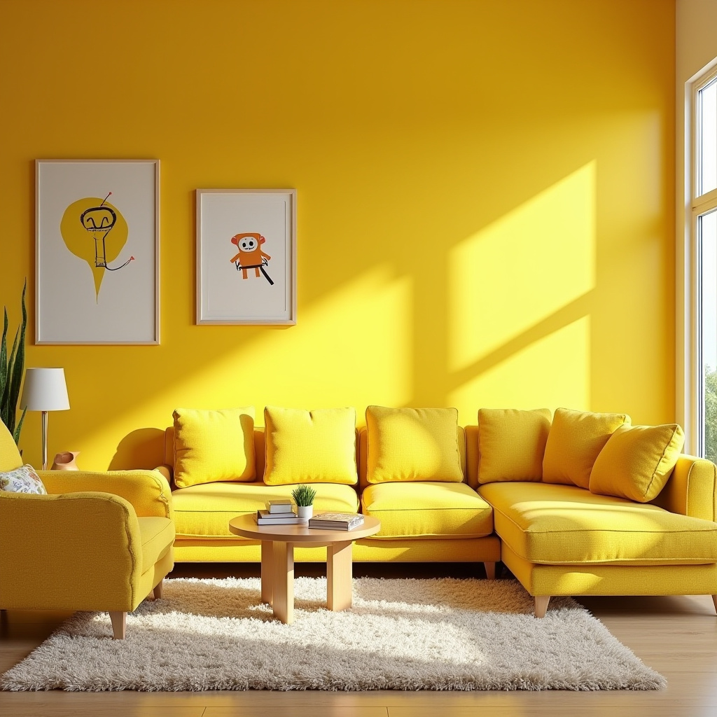 Yellow Furniture Living Room 16