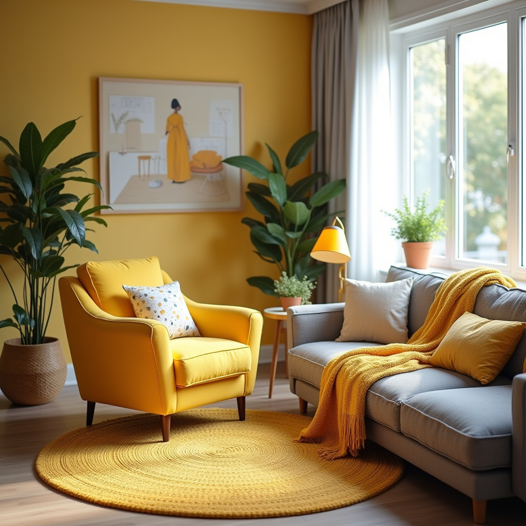 Yellow Furniture Living Room 24